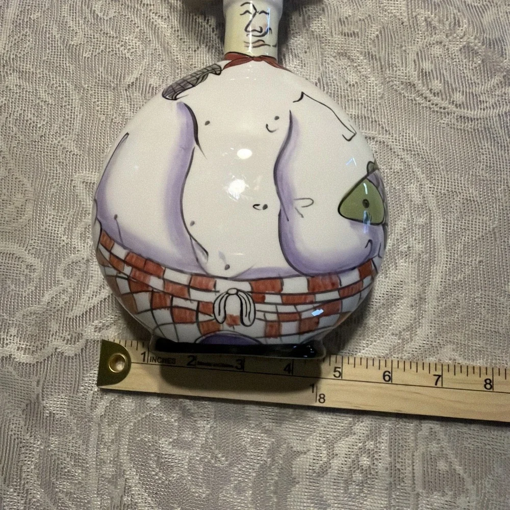 Chef Bottle Whimsy Oil/Vinegar Decanter By Carrie Olsen Garrard Italy Dopamine